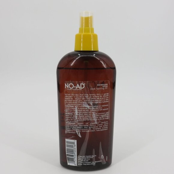 No Ad Hawaiian Style Dark Tanning Oil Spray Carrot Extract 475mL 077939203161 - Picture 4 of 10